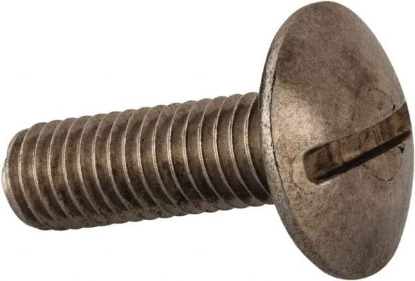 Value Collection - M8x1.25 Metric Coarse, 25mm Length Under Head Slotted Drive Machine Screw - Truss Head, Grade 18-8 & A2 Stainless Steel, Uncoated, Without Washer - Americas Industrial Supply