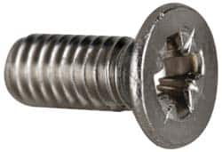 Value Collection - M4x0.70 Metric Coarse, 10mm OAL Pozidriv Drive Machine Screw - Flat Head, Grade 18-8 & A2 Stainless Steel, Uncoated, Without Washer - Americas Industrial Supply
