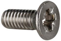 Value Collection - M4x0.70 Metric Coarse, 10mm OAL Pozidriv Drive Machine Screw - Flat Head, Grade 18-8 & A2 Stainless Steel, Uncoated, Without Washer - Americas Industrial Supply