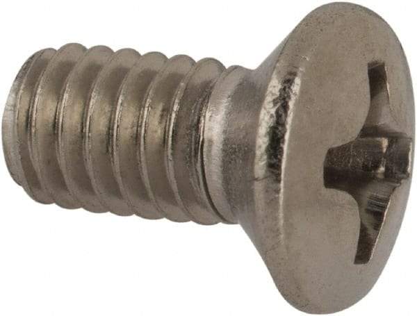 Value Collection - M4x0.70 Metric Coarse, 8mm OAL Phillips Drive Machine Screw - Oval Head, Grade 18-8 & A2 Stainless Steel, Uncoated, Without Washer - Americas Industrial Supply