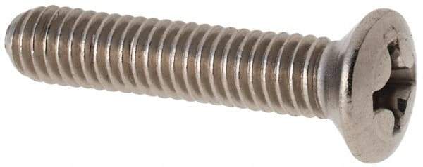 Value Collection - M4x0.70 Metric Coarse, 20mm OAL Phillips Drive Machine Screw - Oval Head, Grade 18-8 & A2 Stainless Steel, Uncoated, Without Washer - Americas Industrial Supply