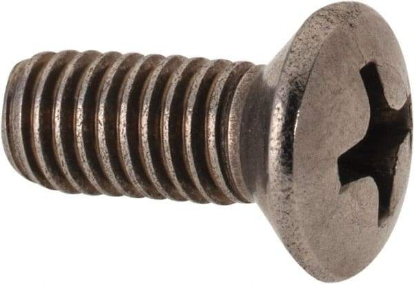 Value Collection - M5x0.80 Metric Coarse, 12mm OAL Phillips Drive Machine Screw - Oval Head, Grade 18-8 & A2 Stainless Steel, Uncoated, Without Washer - Americas Industrial Supply