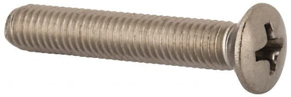 Value Collection - M5x0.80 Metric Coarse, 30mm OAL Phillips Drive Machine Screw - Oval Head, Grade 18-8 & A2 Stainless Steel, Uncoated, Without Washer - Americas Industrial Supply