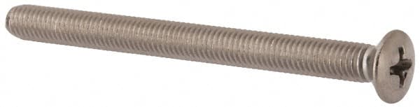 Value Collection - M5x0.80 Metric Coarse, 60mm OAL Phillips Drive Machine Screw - Oval Head, Grade 18-8 & A2 Stainless Steel, Uncoated, Without Washer - Americas Industrial Supply