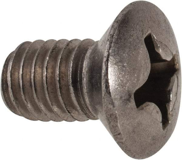 Value Collection - M6x1.00 Metric Coarse, 10mm OAL Phillips Drive Machine Screw - Oval Head, Grade 18-8 & A2 Stainless Steel, Uncoated, Without Washer - Americas Industrial Supply