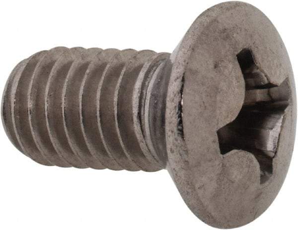 Value Collection - M6x1.00 Metric Coarse, 12mm OAL Phillips Drive Machine Screw - Oval Head, Grade 18-8 & A2 Stainless Steel, Uncoated, Without Washer - Americas Industrial Supply