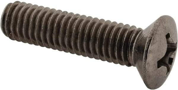 Value Collection - M6x1.00 Metric Coarse, 25mm OAL Phillips Drive Machine Screw - Oval Head, Grade 18-8 & A2 Stainless Steel, Uncoated, Without Washer - Americas Industrial Supply