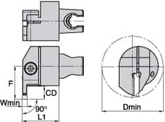 Kennametal - A4..03.. Insert, 30mm Head Length, 3mm Min Groove Width, Modular Grooving Cutting Unit Head - Right Hand Cut, System Size KM3225, Series A4 - Americas Industrial Supply