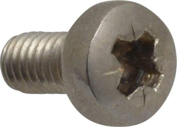 Value Collection - M4x0.70 Metric Coarse, 8mm Length Under Head Pozidriv Drive Machine Screw - Pan Head, Grade 18-8 & A2 Stainless Steel, Uncoated, Without Washer - Americas Industrial Supply