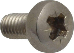 Value Collection - M4x0.70 Metric Coarse, 8mm Length Under Head Pozidriv Drive Machine Screw - Pan Head, Grade 18-8 & A2 Stainless Steel, Uncoated, Without Washer - Americas Industrial Supply