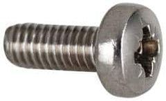 Value Collection - M3.5x0.60 Metric Coarse, 12mm Length Under Head Pozidriv Drive Machine Screw - Pan Head, Grade 18-8 & A2 Stainless Steel, Uncoated, Without Washer - Americas Industrial Supply
