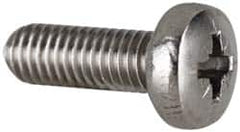 Value Collection - M5x0.80 Metric Coarse, 14mm Length Under Head Pozidriv Drive Machine Screw - Pan Head, Grade 18-8 & A2 Stainless Steel, Uncoated, Without Washer - Americas Industrial Supply