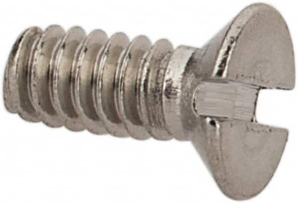 Value Collection - M1.6x0.35 Metric Coarse, 4mm OAL Slotted Drive Machine Screw - Flat Head, Grade 316 & A4 Stainless Steel, Uncoated, Without Washer - Americas Industrial Supply