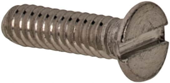 Value Collection - M1.6x0.35 Metric Coarse, 6mm OAL Slotted Drive Machine Screw - Flat Head, Grade 316 & A4 Stainless Steel, Uncoated, Without Washer - Americas Industrial Supply