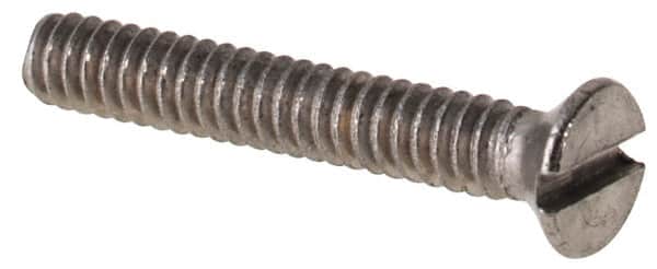 Value Collection - M1.6x0.35 Metric Coarse, 10mm OAL Slotted Drive Machine Screw - Flat Head, Grade 316 & A4 Stainless Steel, Uncoated, Without Washer - Americas Industrial Supply