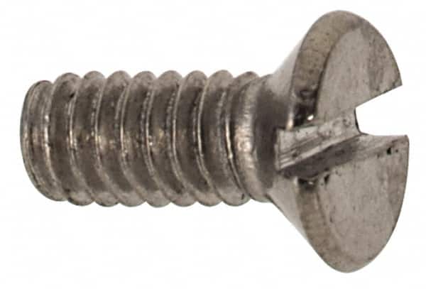 Value Collection - M2x0.40 Metric Coarse, 5mm OAL Slotted Drive Machine Screw - Flat Head, Grade 316 & A4 Stainless Steel, Uncoated, Without Washer - Americas Industrial Supply