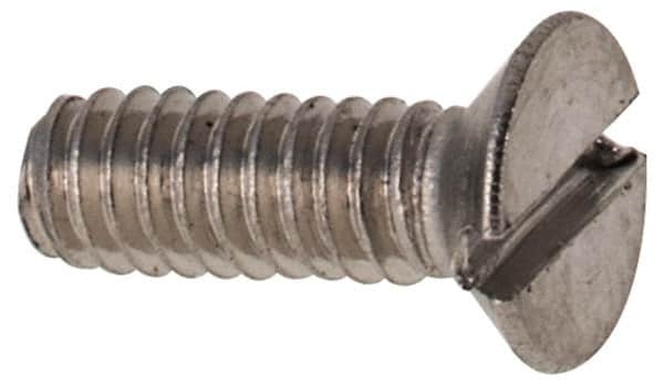 Value Collection - M2x0.40 Metric Coarse, 6mm OAL Slotted Drive Machine Screw - Flat Head, Grade 316 & A4 Stainless Steel, Uncoated, Without Washer - Americas Industrial Supply