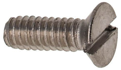 Value Collection - M2x0.40 Metric Coarse, 6mm OAL Slotted Drive Machine Screw - Flat Head, Grade 316 & A4 Stainless Steel, Uncoated, Without Washer - Americas Industrial Supply