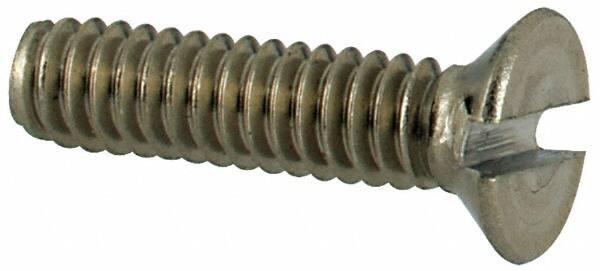 Value Collection - M2x0.40 Metric Coarse, 8mm OAL Slotted Drive Machine Screw - Flat Head, Grade 316 & A4 Stainless Steel, Uncoated, Without Washer - Americas Industrial Supply