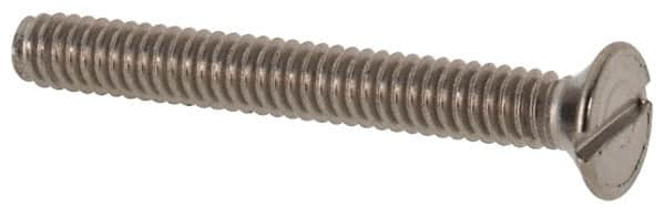 Value Collection - M2x0.40 Metric Coarse, 16mm OAL Slotted Drive Machine Screw - Flat Head, Grade 316 & A4 Stainless Steel, Uncoated, Without Washer - Americas Industrial Supply