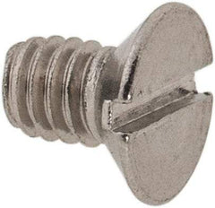 Value Collection - M2.5x0.45 Metric Coarse, 4mm OAL Slotted Drive Machine Screw - Flat Head, Grade 316 & A4 Stainless Steel, Uncoated, Without Washer - Americas Industrial Supply