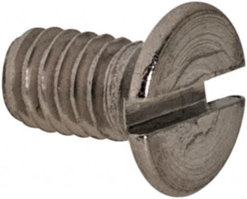 Value Collection - M2.5x0.45 Metric Coarse, 5mm OAL Slotted Drive Machine Screw - Flat Head, Grade 316 & A4 Stainless Steel, Uncoated, Without Washer - Americas Industrial Supply