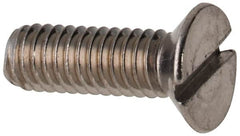 Value Collection - M2.5x0.45 Metric Coarse, 8mm OAL Slotted Drive Machine Screw - Flat Head, Grade 316 & A4 Stainless Steel, Uncoated, Without Washer - Americas Industrial Supply
