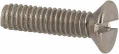 Value Collection - M2.5x0.45 Metric Coarse, 10mm OAL Slotted Drive Machine Screw - Flat Head, Grade 316 & A4 Stainless Steel, Uncoated, Without Washer - Americas Industrial Supply