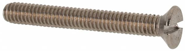 Value Collection - M2.5x0.45 Metric Coarse, 20mm OAL Slotted Drive Machine Screw - Flat Head, Grade 316 & A4 Stainless Steel, Uncoated, Without Washer - Americas Industrial Supply