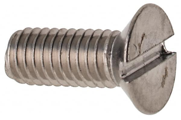 Value Collection - M3x0.50 Metric Coarse, 8mm OAL Slotted Drive Machine Screw - Flat Head, Grade 316 & A4 Stainless Steel, Uncoated, Without Washer - Americas Industrial Supply