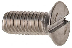 Value Collection - M3x0.50 Metric Coarse, 8mm OAL Slotted Drive Machine Screw - Flat Head, Grade 316 & A4 Stainless Steel, Uncoated, Without Washer - Americas Industrial Supply