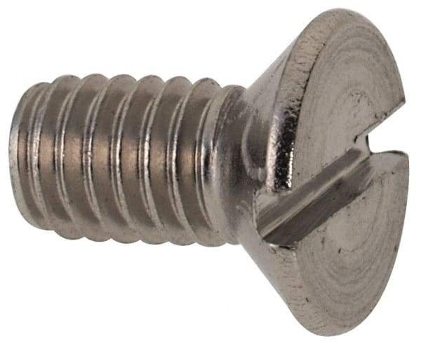 Value Collection - M4x0.70 Metric Coarse, 8mm OAL Slotted Drive Machine Screw - Flat Head, Grade 316 & A4 Stainless Steel, Uncoated, Without Washer - Americas Industrial Supply