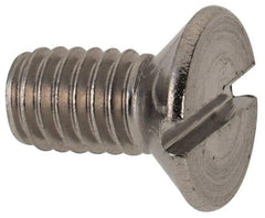 Value Collection - M4x0.70 Metric Coarse, 8mm OAL Slotted Drive Machine Screw - Flat Head, Grade 316 & A4 Stainless Steel, Uncoated, Without Washer - Americas Industrial Supply