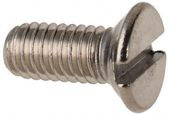 Value Collection - M4x0.70 Metric Coarse, 10mm OAL Slotted Drive Machine Screw - Flat Head, Grade 316 & A4 Stainless Steel, Uncoated, Without Washer - Americas Industrial Supply