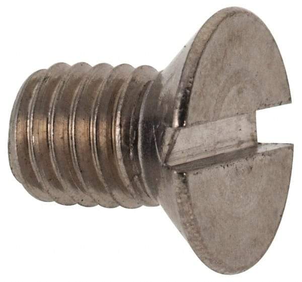 Value Collection - M5x0.80 Metric Coarse, 8mm OAL Slotted Drive Machine Screw - Flat Head, Grade 316 & A4 Stainless Steel, Uncoated, Without Washer - Americas Industrial Supply