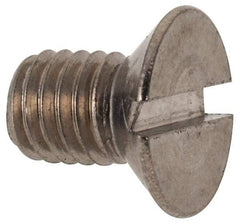 Value Collection - M5x0.80 Metric Coarse, 8mm OAL Slotted Drive Machine Screw - Flat Head, Grade 316 & A4 Stainless Steel, Uncoated, Without Washer - Americas Industrial Supply
