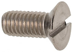 Value Collection - M5x0.80 Metric Coarse, 12mm OAL Slotted Drive Machine Screw - Flat Head, Grade 316 & A4 Stainless Steel, Uncoated, Without Washer - Americas Industrial Supply