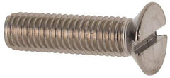 Value Collection - M5x0.80 Metric Coarse, 20mm OAL Slotted Drive Machine Screw - Flat Head, Grade 316 & A4 Stainless Steel, Uncoated, Without Washer - Americas Industrial Supply
