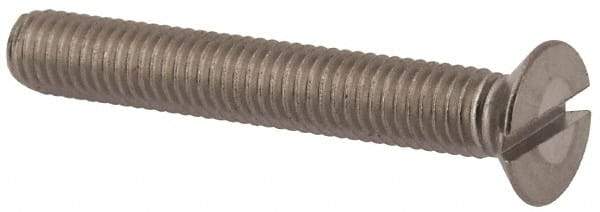 Value Collection - M5x0.80 Metric Coarse, 35mm OAL Slotted Drive Machine Screw - Flat Head, Grade 316 & A4 Stainless Steel, Uncoated, Without Washer - Americas Industrial Supply