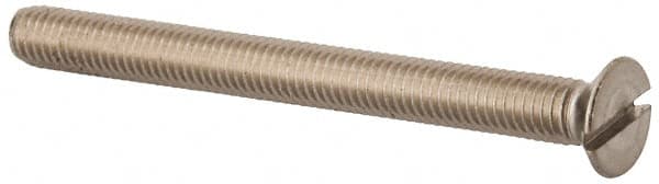 Value Collection - M5x0.80 Metric Coarse, 55mm OAL Slotted Drive Machine Screw - Flat Head, Grade 316 & A4 Stainless Steel, Uncoated, Without Washer - Americas Industrial Supply