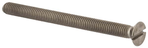 Value Collection - M5x0.80, 60mm OAL Slotted Drive Machine Screw - Flat Head, Grade 316 & A4 Stainless Steel, Uncoated, Without Washer - Americas Industrial Supply