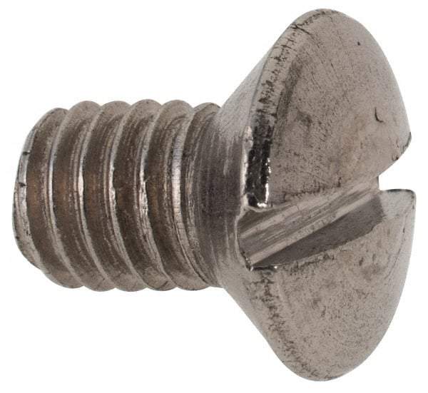 Value Collection - M6x1.00 Metric Coarse, 8mm OAL Slotted Drive Machine Screw - Flat Head, Grade 316 & A4 Stainless Steel, Uncoated, Without Washer - Americas Industrial Supply