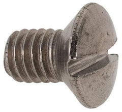 Value Collection - M6x1.00 Metric Coarse, 8mm OAL Slotted Drive Machine Screw - Flat Head, Grade 316 & A4 Stainless Steel, Uncoated, Without Washer - Americas Industrial Supply