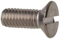 Value Collection - M6x1.00 Metric Coarse, 16mm OAL Slotted Drive Machine Screw - Flat Head, Grade 316 & A4 Stainless Steel, Uncoated, Without Washer - Americas Industrial Supply
