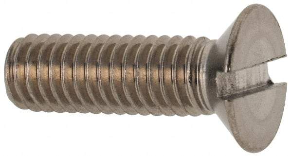 Value Collection - M6x1.00 Metric Coarse, 20mm OAL Slotted Drive Machine Screw - Flat Head, Grade 316 & A4 Stainless Steel, Uncoated, Without Washer - Americas Industrial Supply