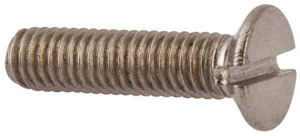 Value Collection - M6x1.00 Metric Coarse, 25mm OAL Slotted Drive Machine Screw - Flat Head, Grade 316 & A4 Stainless Steel, Uncoated, Without Washer - Americas Industrial Supply