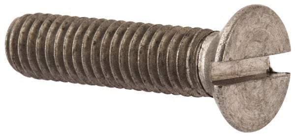 Value Collection - M6x1.00 Metric Coarse, 30mm OAL Slotted Drive Machine Screw - Flat Head, Grade 316 & A4 Stainless Steel, Uncoated, Without Washer - Americas Industrial Supply