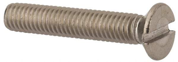 Value Collection - M6x1.00 Metric Coarse, 35mm OAL Slotted Drive Machine Screw - Flat Head, Grade 316 & A4 Stainless Steel, Uncoated, Without Washer - Americas Industrial Supply