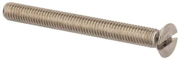 Value Collection - M6x1.00 Metric Coarse, 60mm OAL Slotted Drive Machine Screw - Flat Head, Grade 316 & A4 Stainless Steel, Uncoated, Without Washer - Americas Industrial Supply
