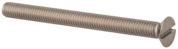 Value Collection - M6x1.00 Metric Coarse, 70mm OAL Slotted Drive Machine Screw - Flat Head, Grade 316 & A4 Stainless Steel, Uncoated, Without Washer - Americas Industrial Supply